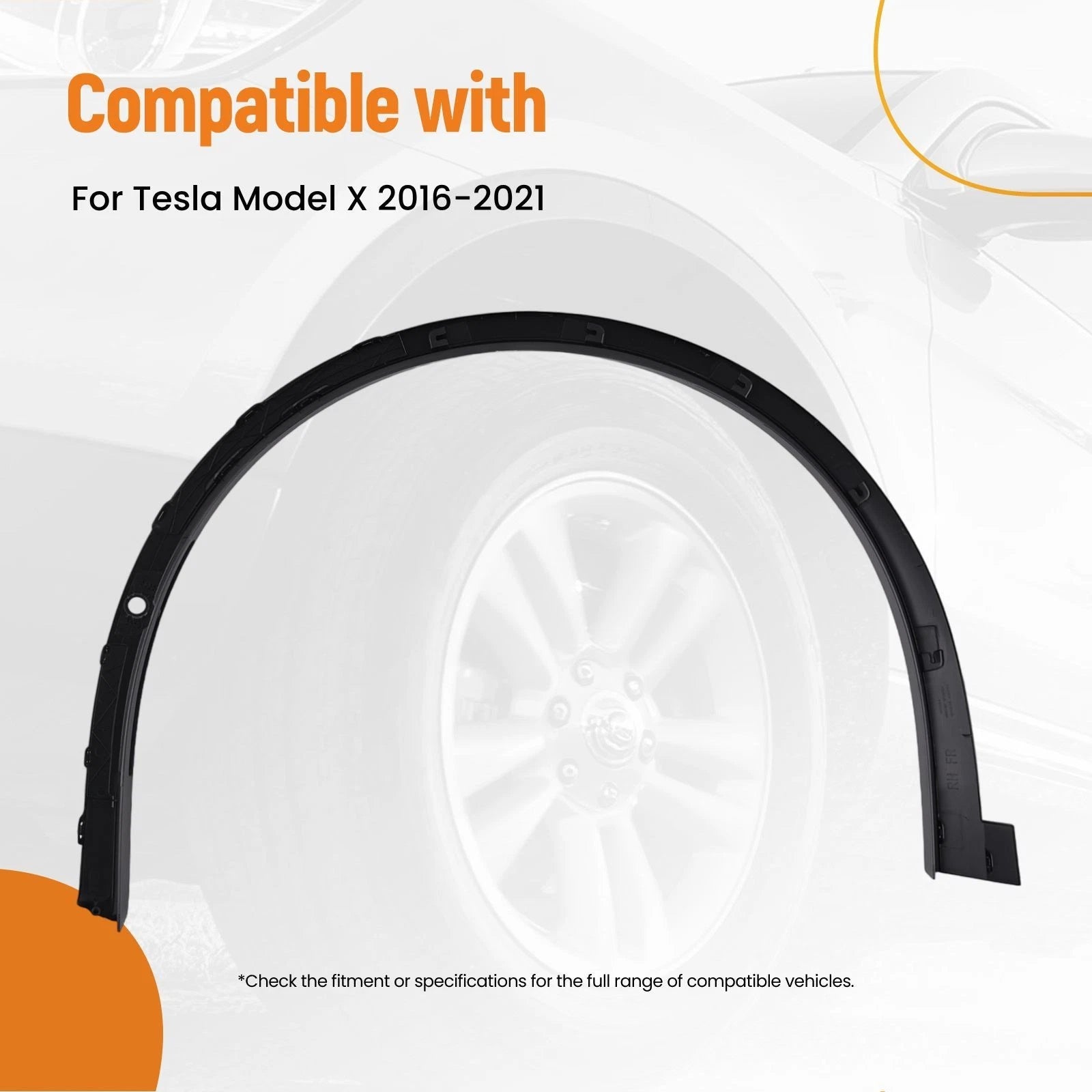 Fender Arch Trim Front Right for Tesla Model X (2016–2021) 1035289-00-L