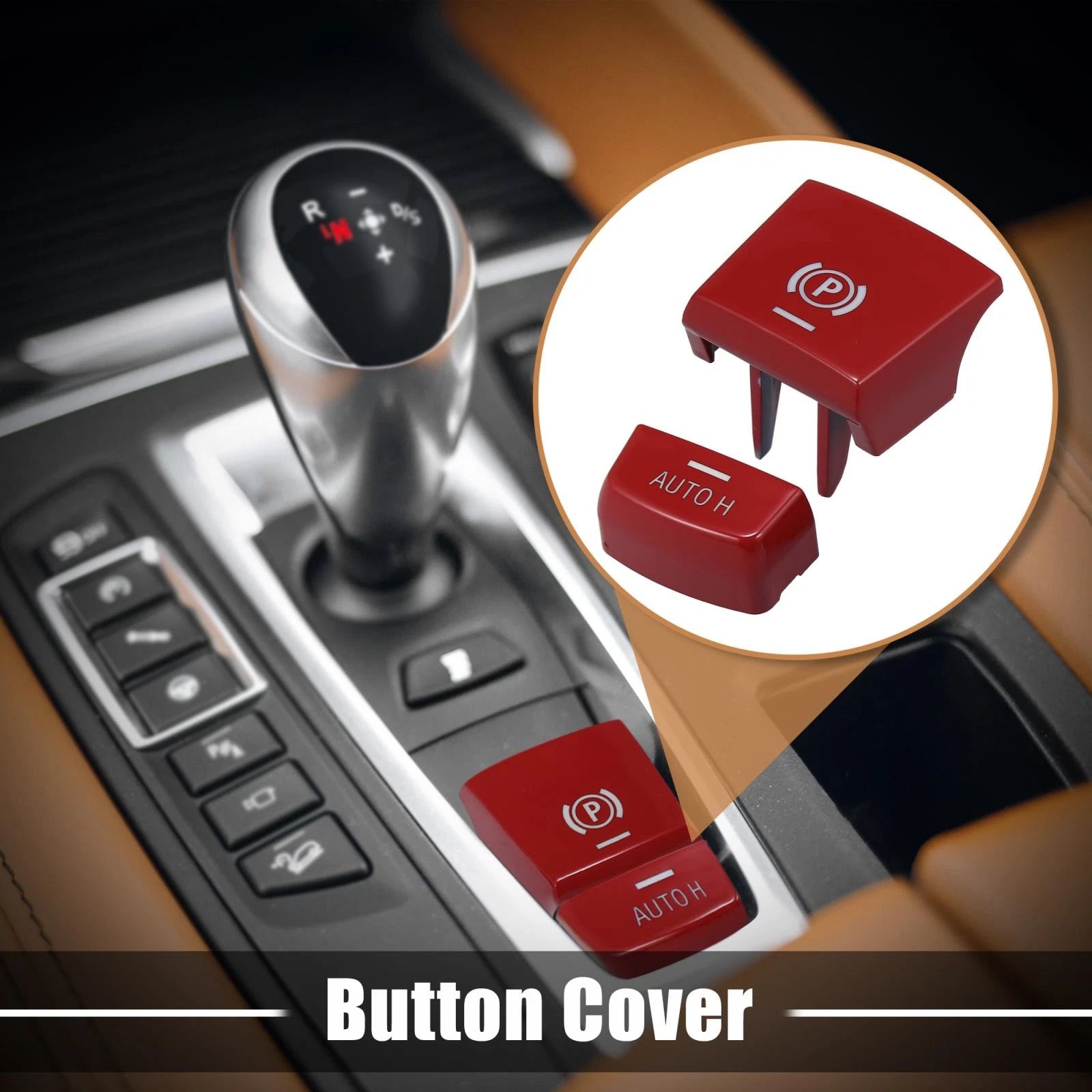 Set of 1 AUTO H Button Cover for BMW F01 F02 F12 F10 F07 (2008–2017) Red