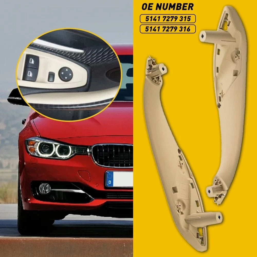 2Pcs Door Interior Trim Pull Handle Armrest for BMW