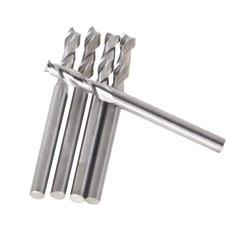 Set of 5 Carbide End Mills for Various Applications (1/8" Diameter)