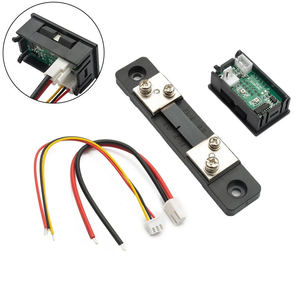 Dual Digital Voltmeter Ammeter Shunt Gauge 10/50/100A for Automotive