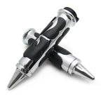 Chrome Flame Rubber Hand Grips 1" 25mm for Chopper/H-D/Suzuki/Kawasaki/Yamaha