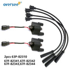 Ignition Coil & High Tension Cord Kit for Yamaha F75-F100 67F-82341/2/3 63P-82310