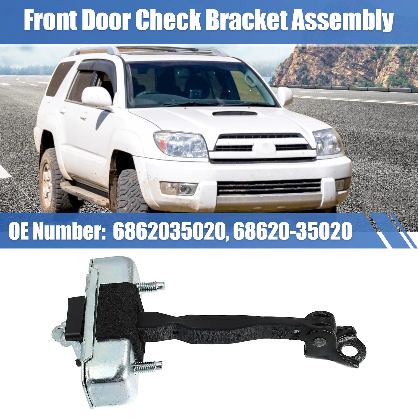Front Door Check Stop Strap Limiter 68620-35020 for Toyota 4Runner FJ Cruiser (2003–2023)