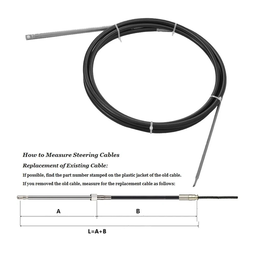 Boat Rotary Steering System for Outboard Motors (12 Ft)