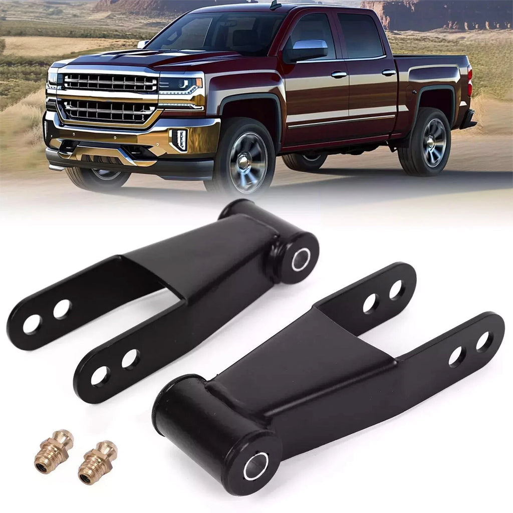 2" Rear Drop Shackles Lowering Kit for Chevy Silverado GMC Sierra 1500 (1988–2018)
