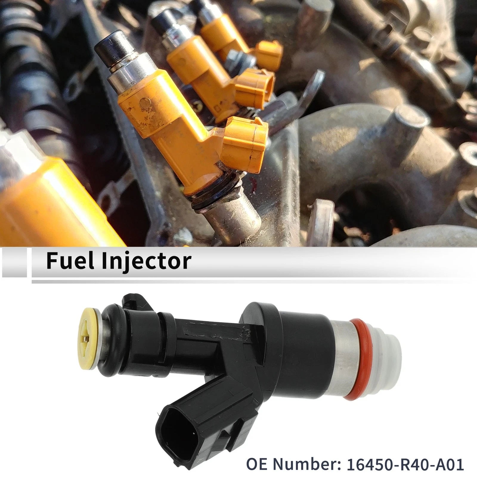 Fuel Injector No. 16450-R40-A01 for Honda Accord 2.4 (2008–2012) 1 Pc Black
