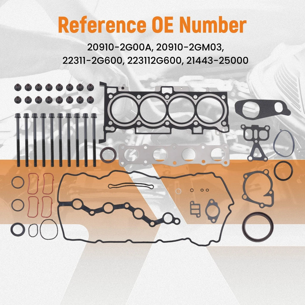 G4KH Engine Overhaul Gasket Kit w/ Head Bolts for Hyundai Kia 2.0T (2012–2020)