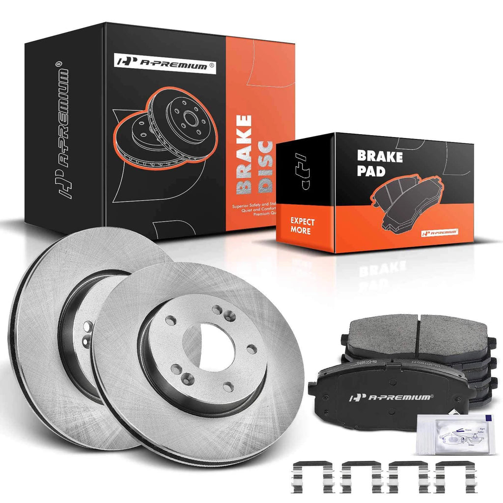 Front Disc Brake Rotor & Ceramic Pad Set for Kia Forte (2010–2013)
