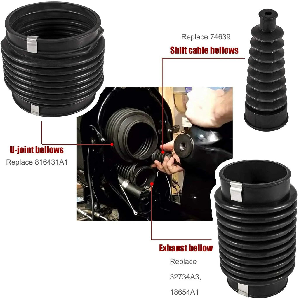 Transom Repair Kit for Mercruiser Alpha One Gen 2 (w/ Gimbal Bearing, Shift Bellow)