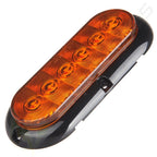 6x Amber LED Stop/Turn/Tail Brake Reverse Light Flange Mount for Truck Trailer