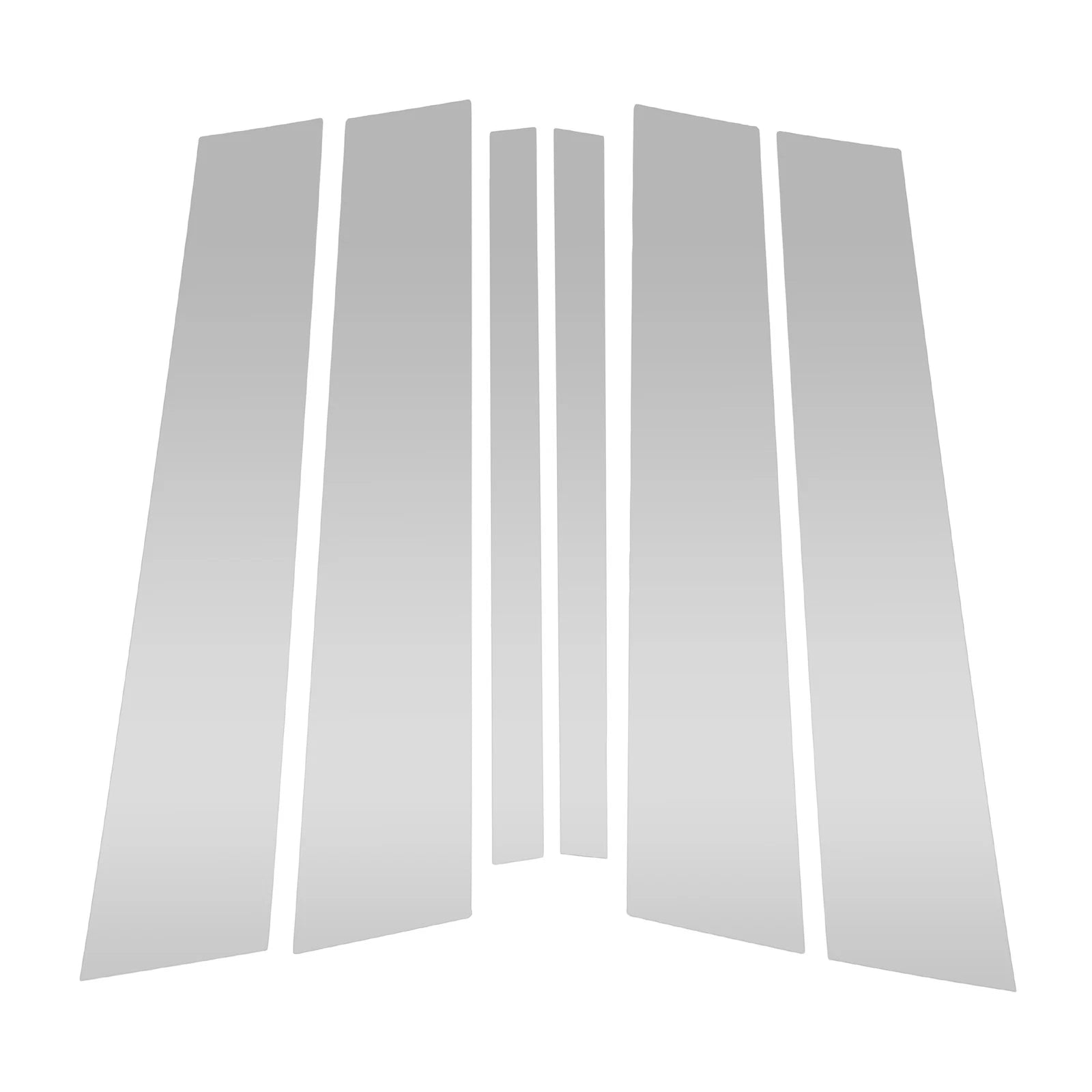 Set of 6 Door Pillar Window Trim for BMW X1 (2009–2015) Silver Tone