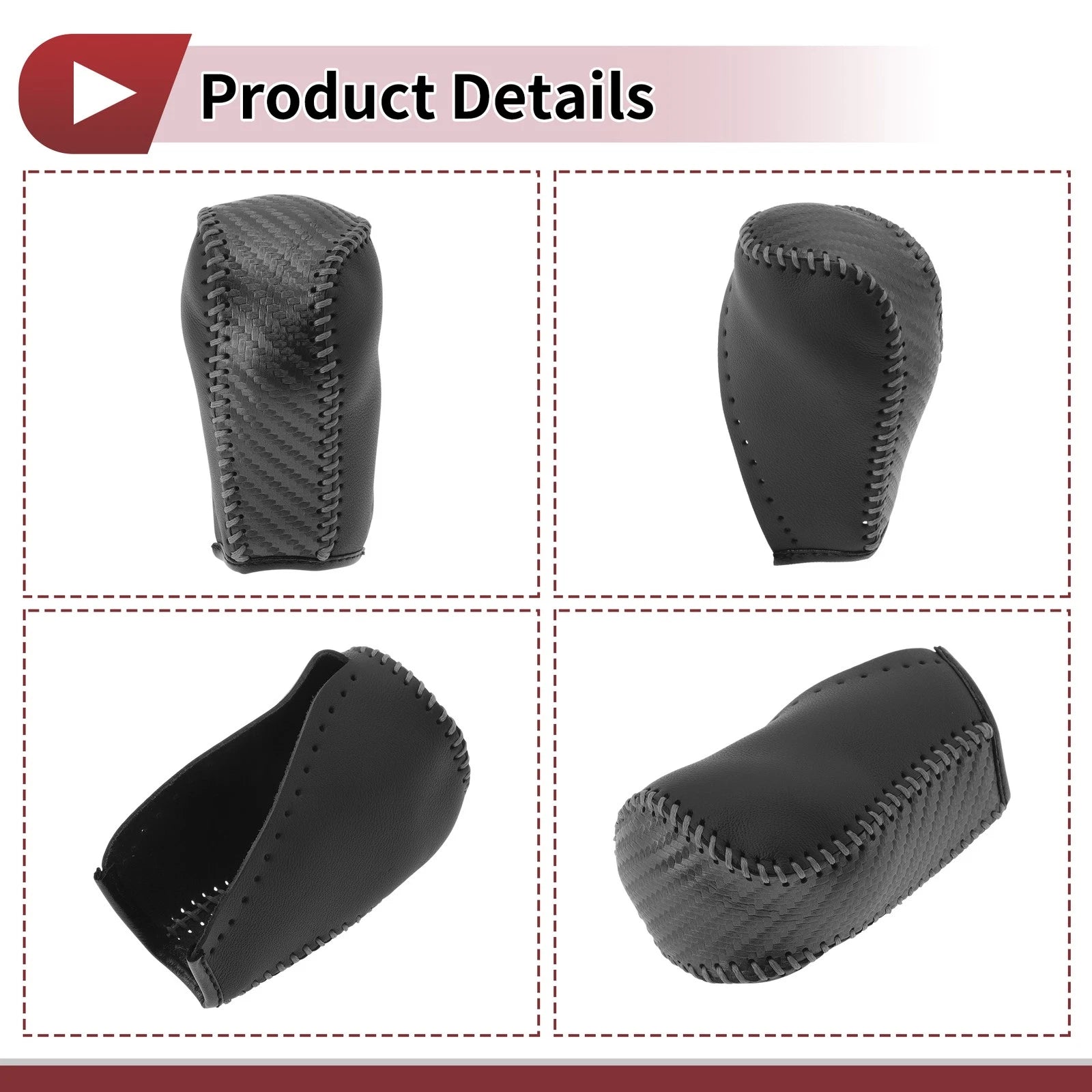 1Pc Gear Shift Knob Cover for Toyota Corolla (2014–2018) Gray Faux Leather