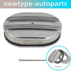 12" Oval Half Finned Air Cleaner Assembly for Ford Chevy (Classic)