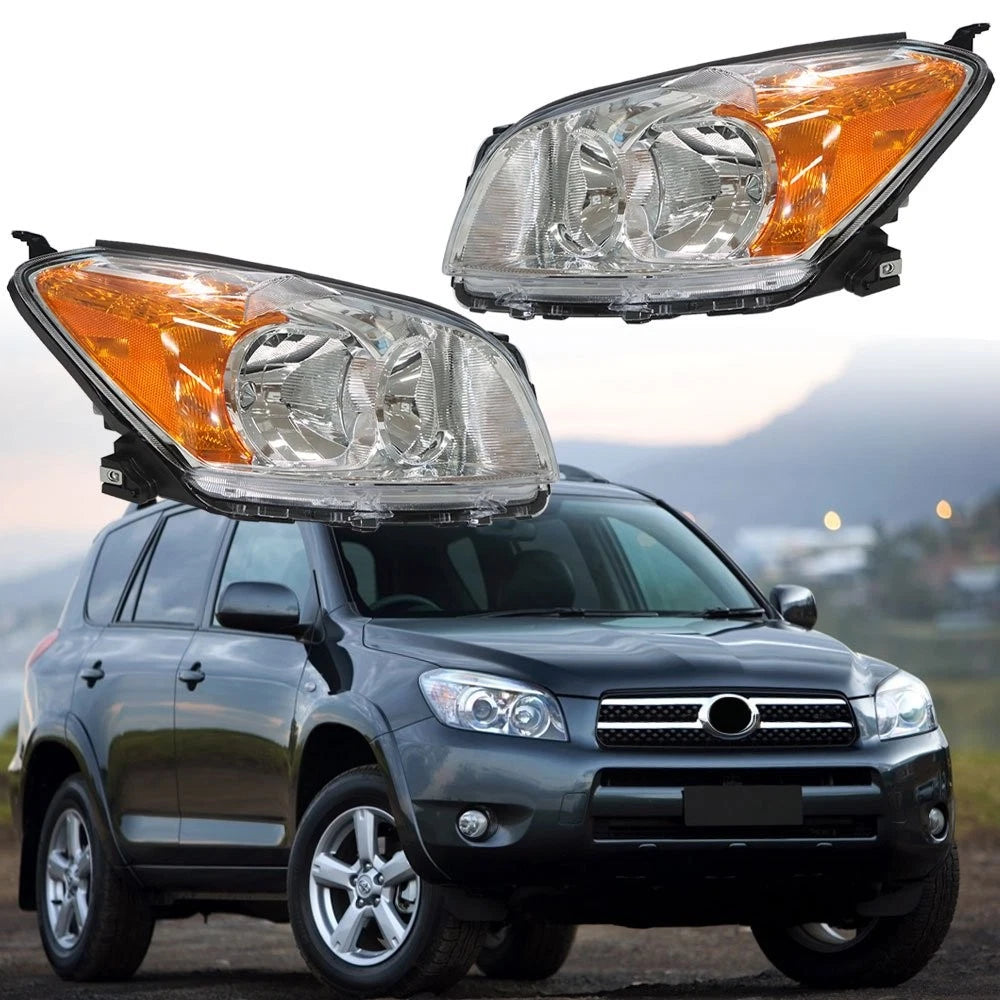 Replacement Headlight Set for Toyota RAV4 Sport (2009–2012) LH+RH Chrome Halogen