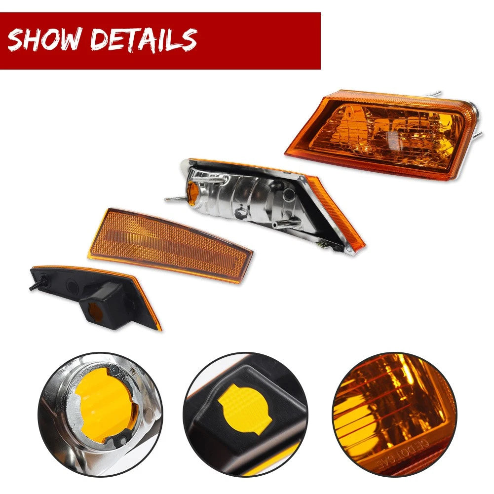 Set of 4 Amber Lens Fender Signal & Side Marker Lights for Jeep Liberty (2008–2012)