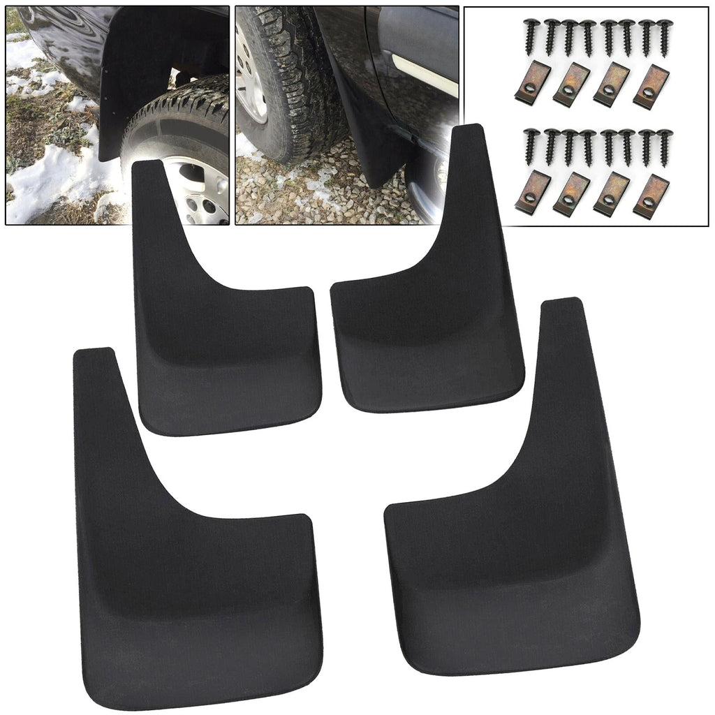Set of 4 Mud Guards Splash Flaps for Chevy Silverado 1500 2500 3500 (2001–2014)