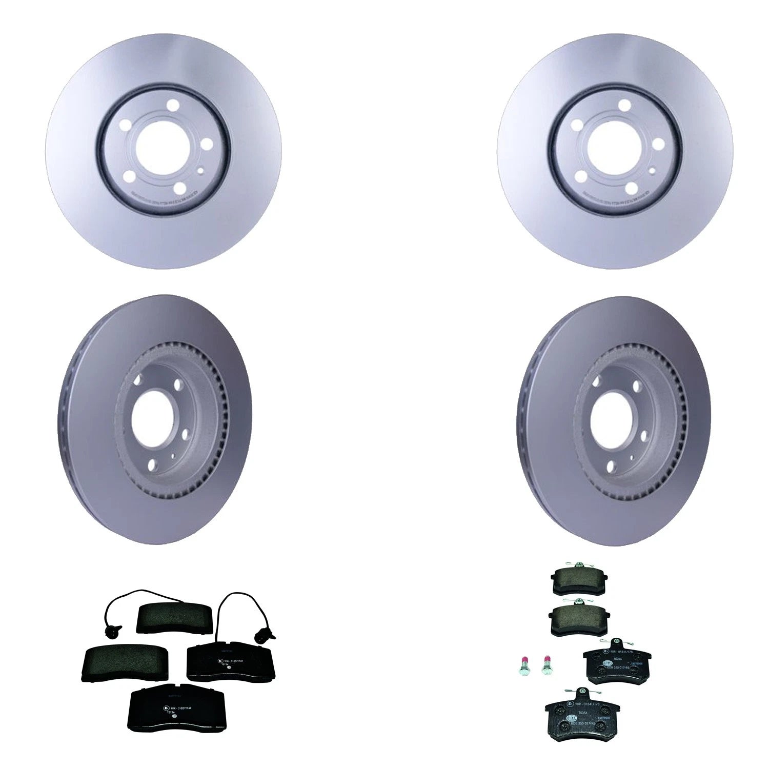 Hella Front & Rear Low-Metallic Disc Brake Pad Kit for A8 Quattro (L)