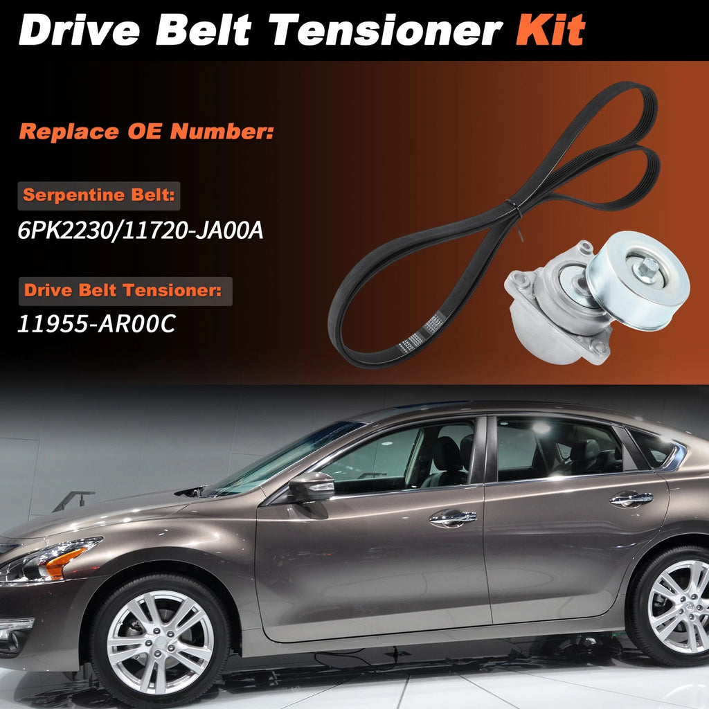 Drive Belt Tensioner Kit 11720JA00A for Nissan Altima Sentra X-Trail (–)