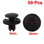 50 Pcs 8mm Hole Black Plastic Rivet Push Clip for Honda 