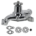 Chrome High Volume Short Water Pump for Small Block Chevy SBC (283–400)