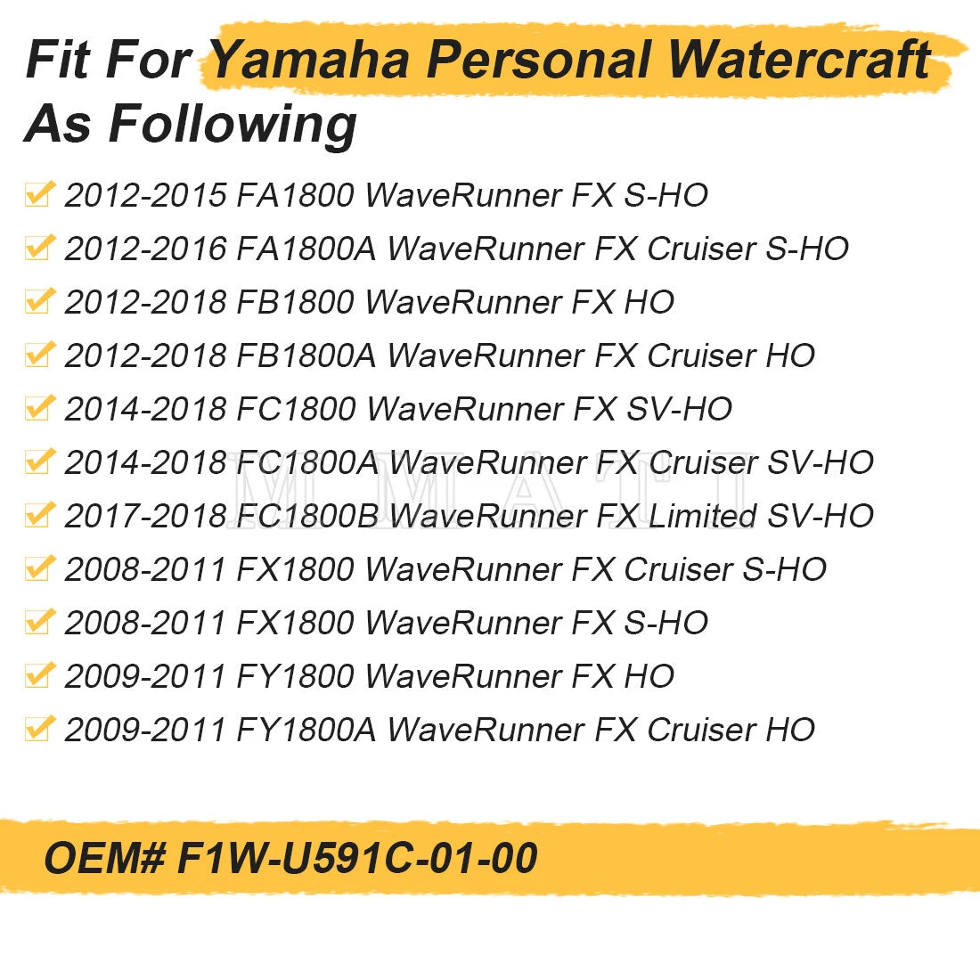 Cap Case Engine Hatch for Yamaha WaveRunner FX SHO HO SVHO (2010–2023) F1W-U591C-01-00