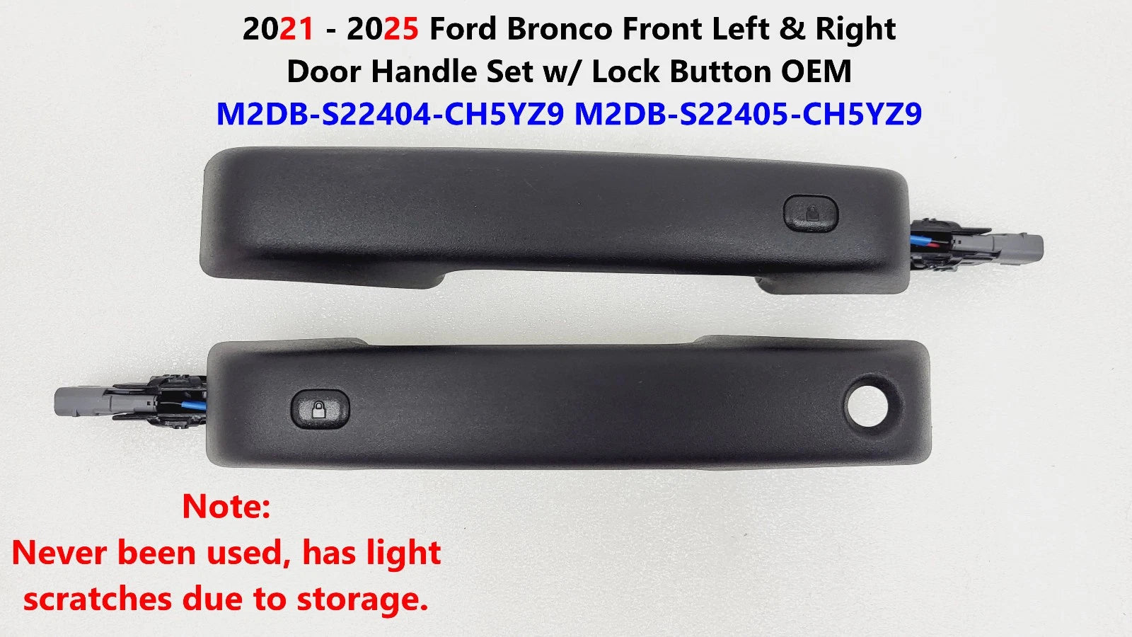 Set of 2 Front Door Handles w/ Lock Button for Ford Bronco (2021–2025)