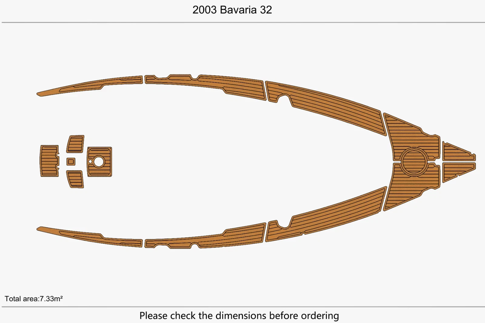 EVA Foam Teak Deck Floor Mat for Bavaria 32 (2003)
