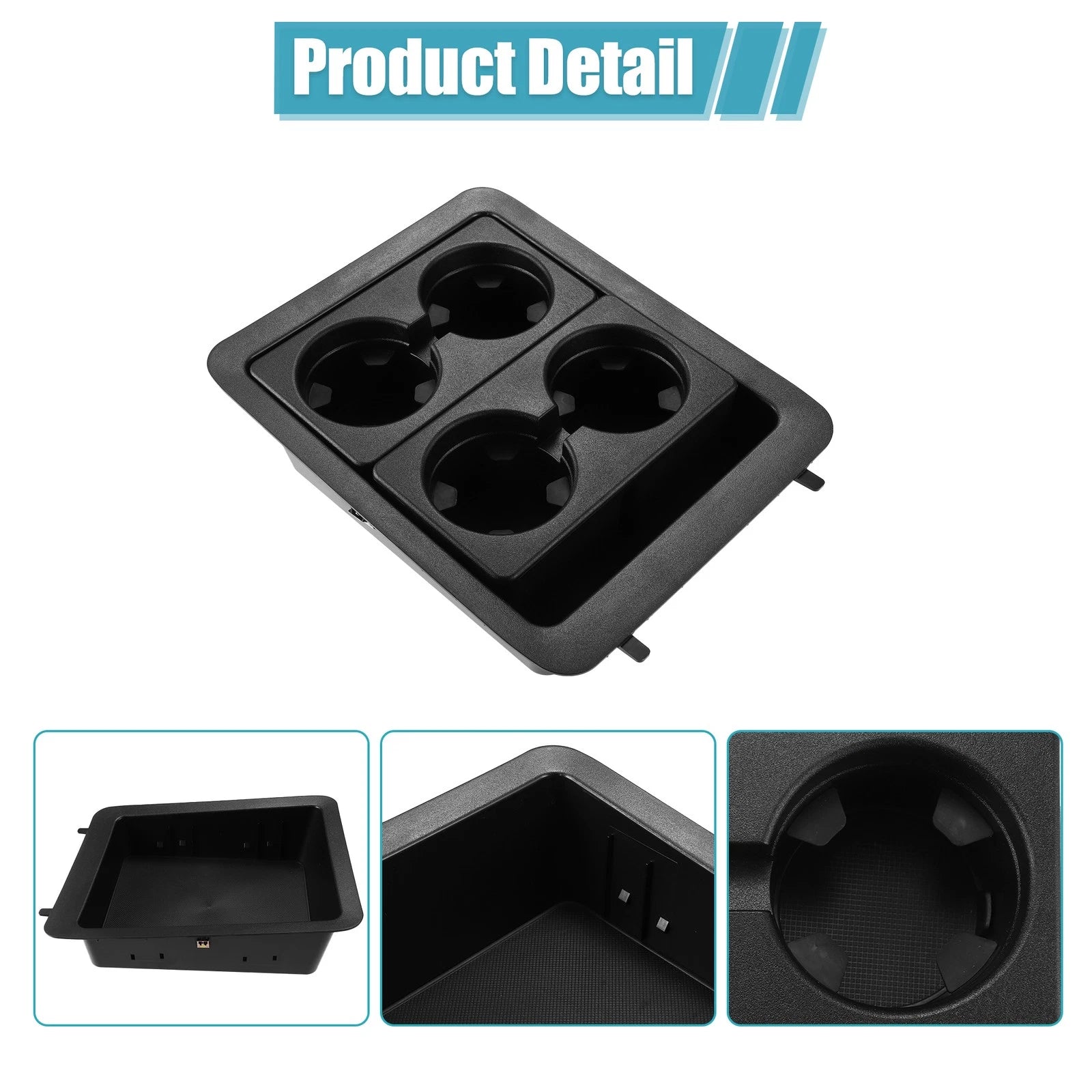 Set of 1 Center Console Cup Holder Bezel Black for Chevrolet Silverado 1500 (2014–2019) 22860866