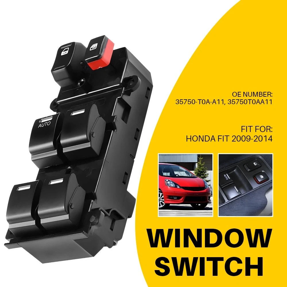 Power Window Door Switch for Honda Fit (2009–2014) Front Left Side EV