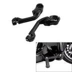 1-1/4" Gloss Black Long Angled Adjustable Highway Peg Mount Kit for Harley