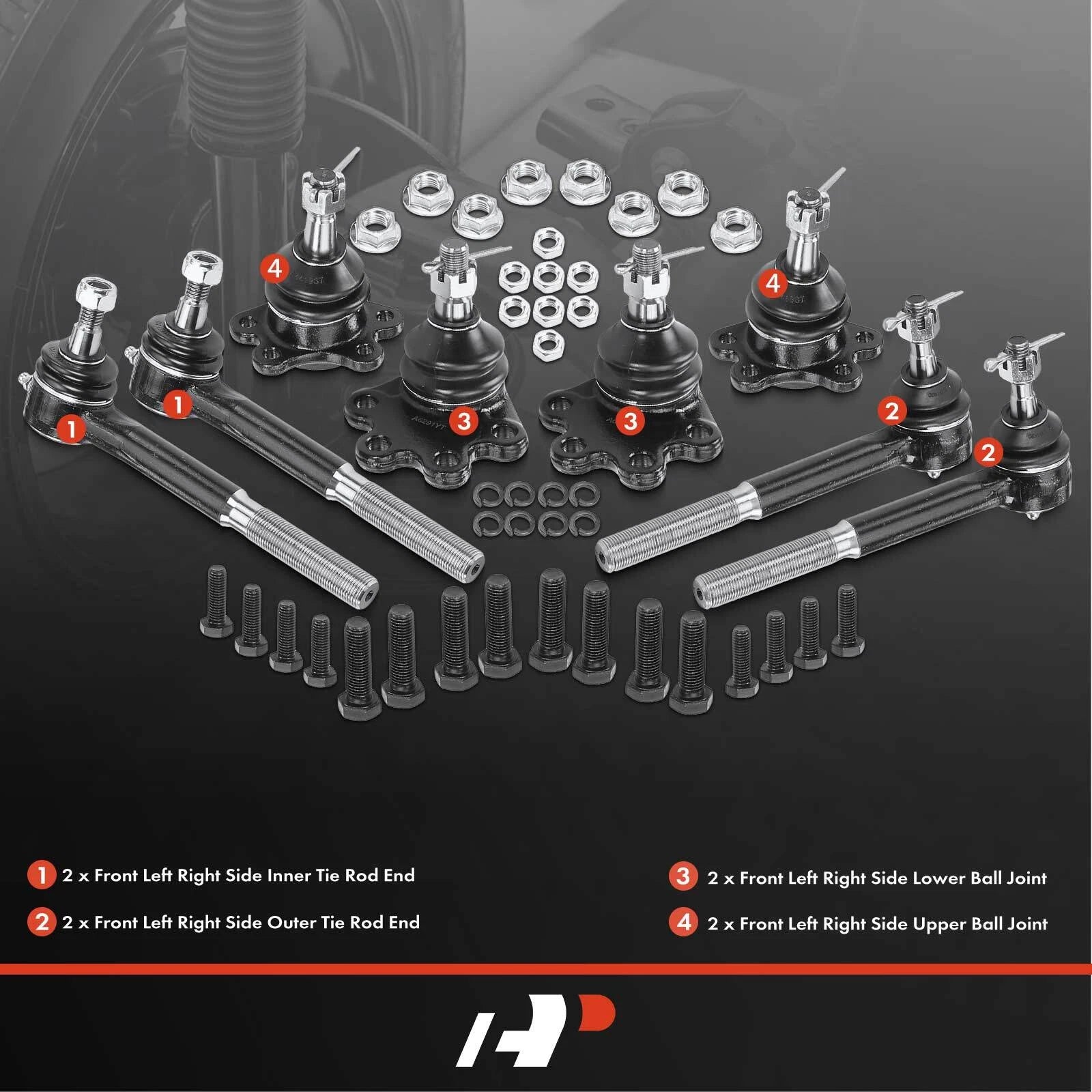 8x Tie Rod Ends & Ball Joints for Chevy Blazer GMC Yukon