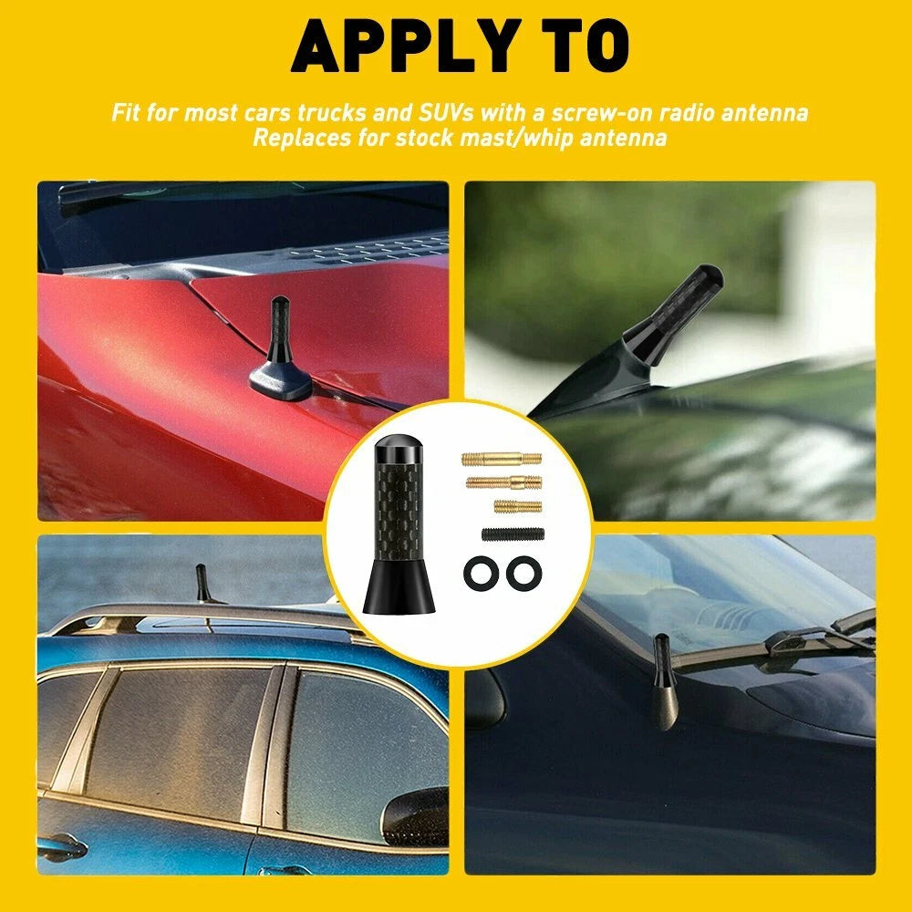 Car Antenna Kit for Universal Vehicles (1.4 inches, Carbon Fiber)
