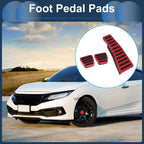 3 Pcs Manual Foot Accelerator Pedal Covers for Honda Civic (2006–2009) Red