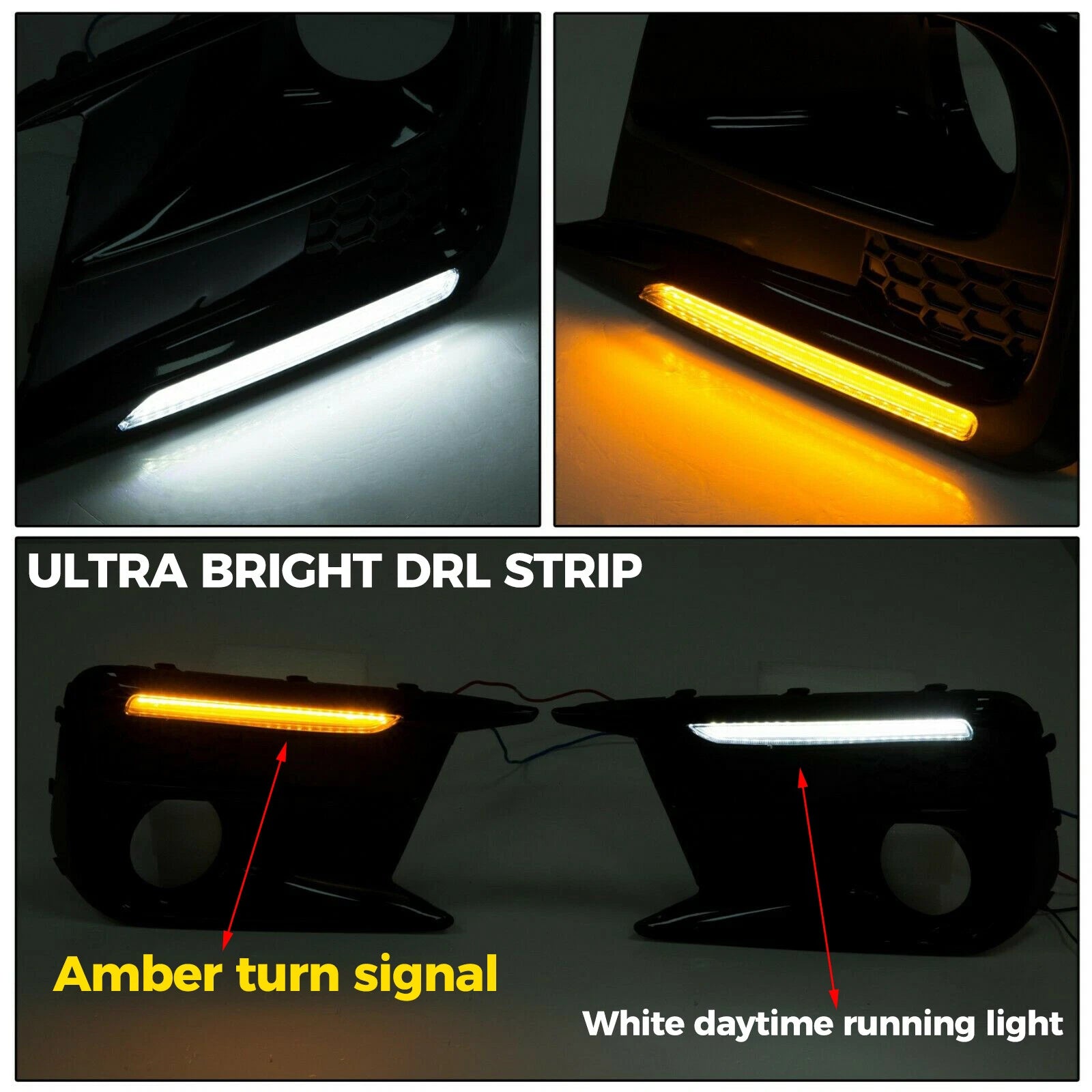 Switchback LED DRL Sequential Fog Lights Bezel for Subaru WRX STI (2018–2021)