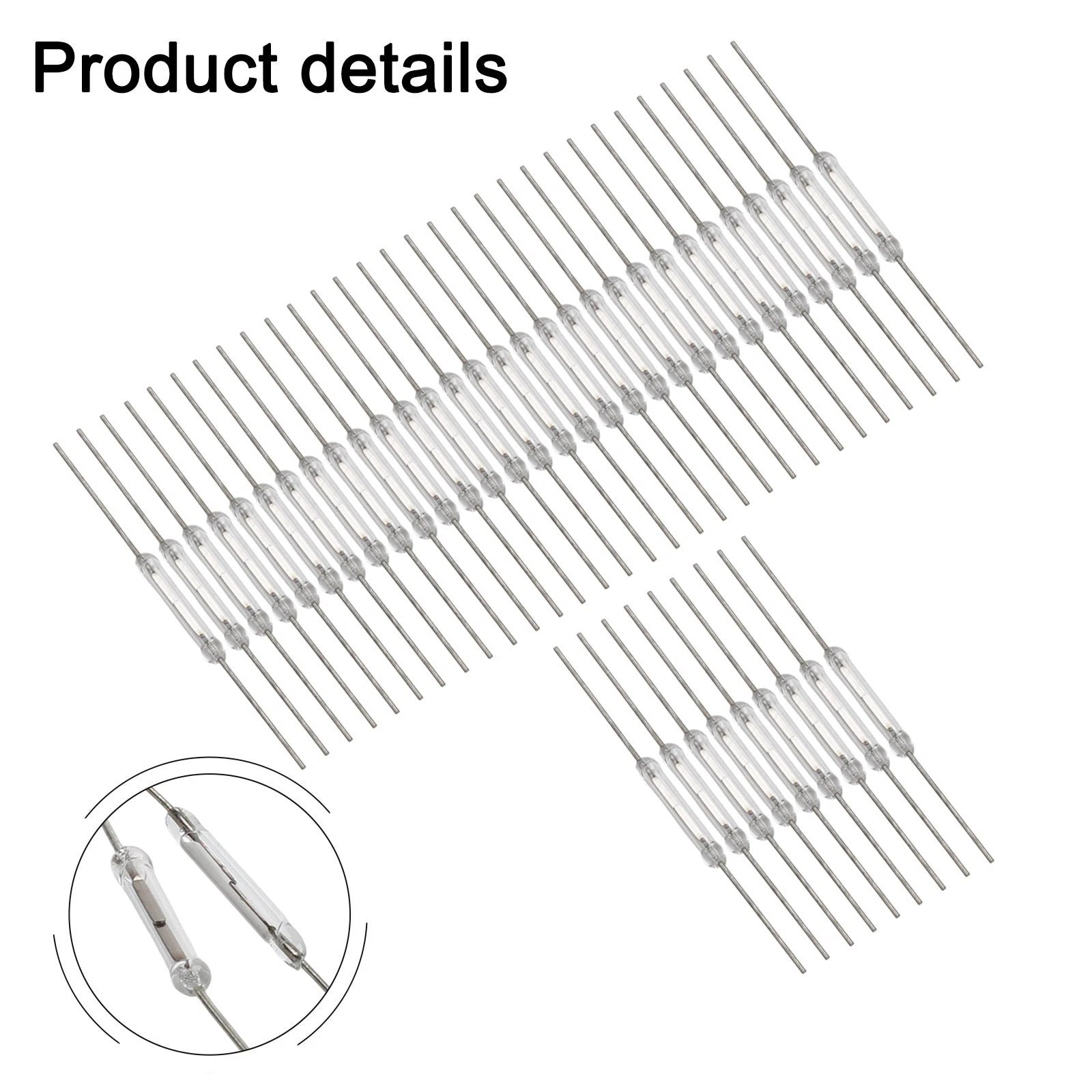 Pack of 40 Glass Reed Switches 2Pin Low Voltage Normally Open for 2 x 14 mm