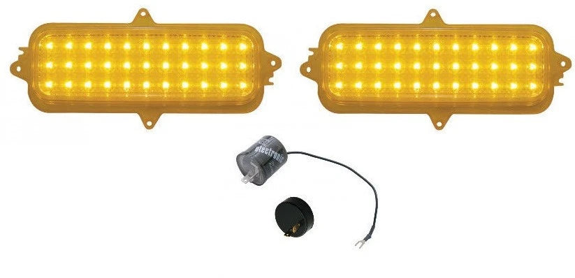 Amber LED Parking Lights with Flasher Pair for 1960–1966 Chevy Pickup Truck