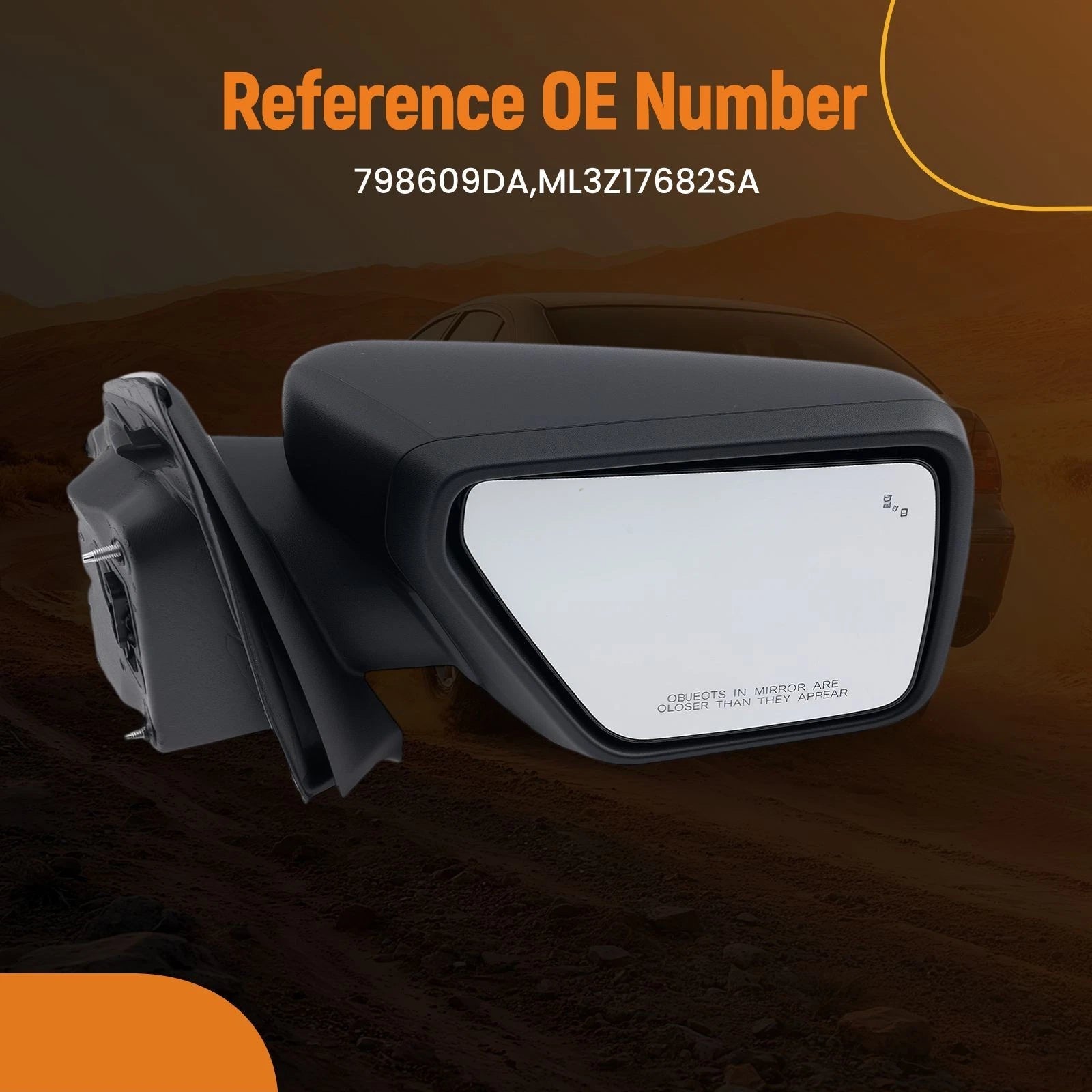 Power Side Mirror for Ford F-150 Lariat/Limited (2021–2023) Heated ML3Z17682SA