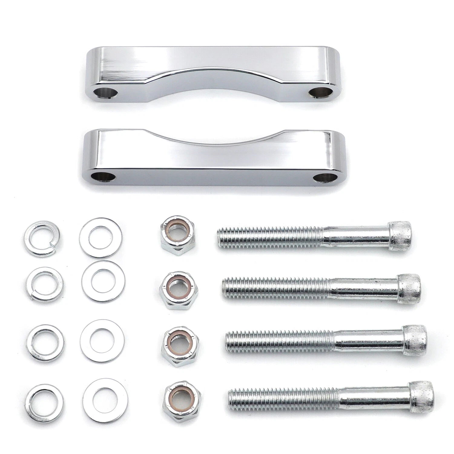 Set of 2 Chrome Front Fender Brackets for Harley Touring (2014–2019)