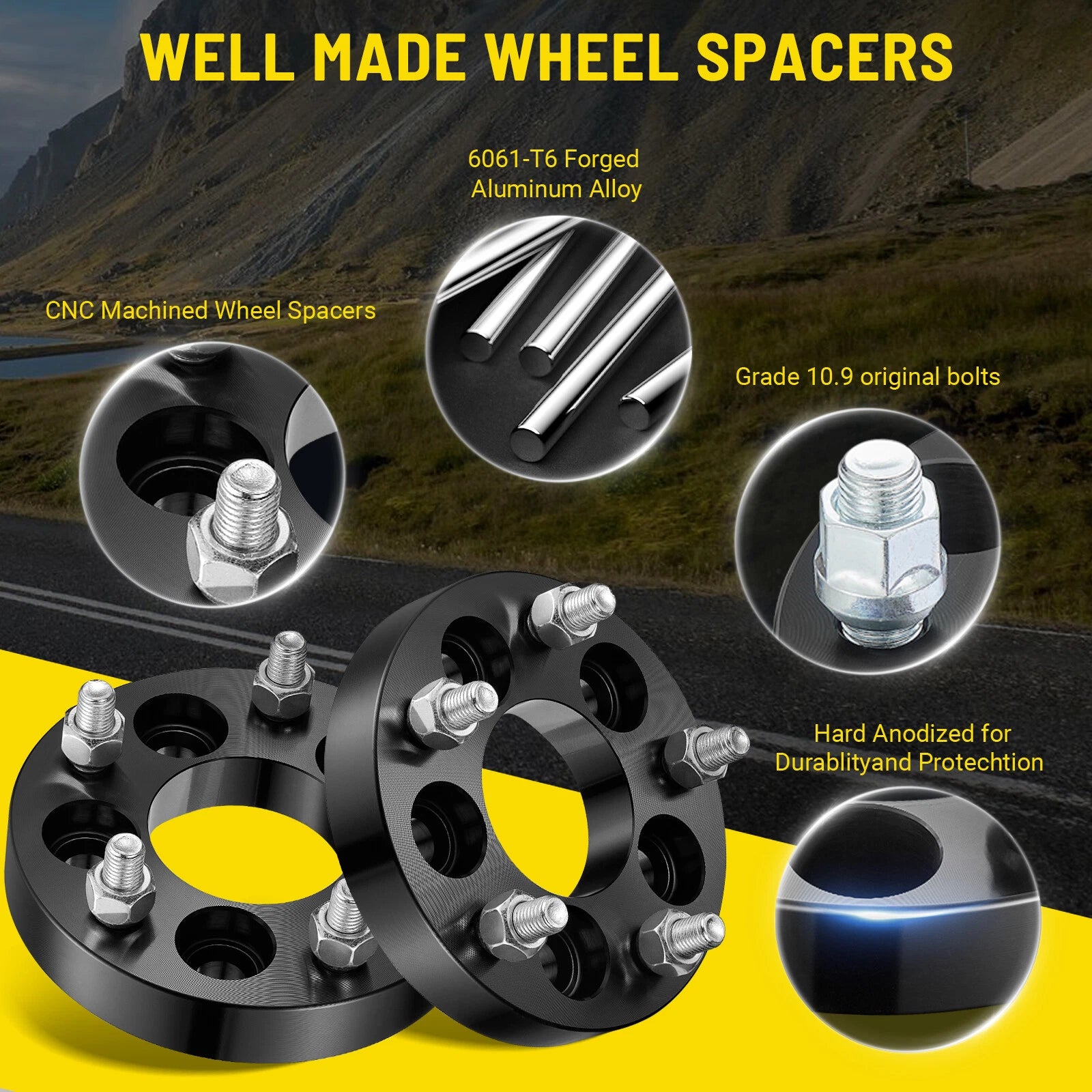 Wheel Adapters 4pcs for Toyota Dodge Pontiac (2014–2018)