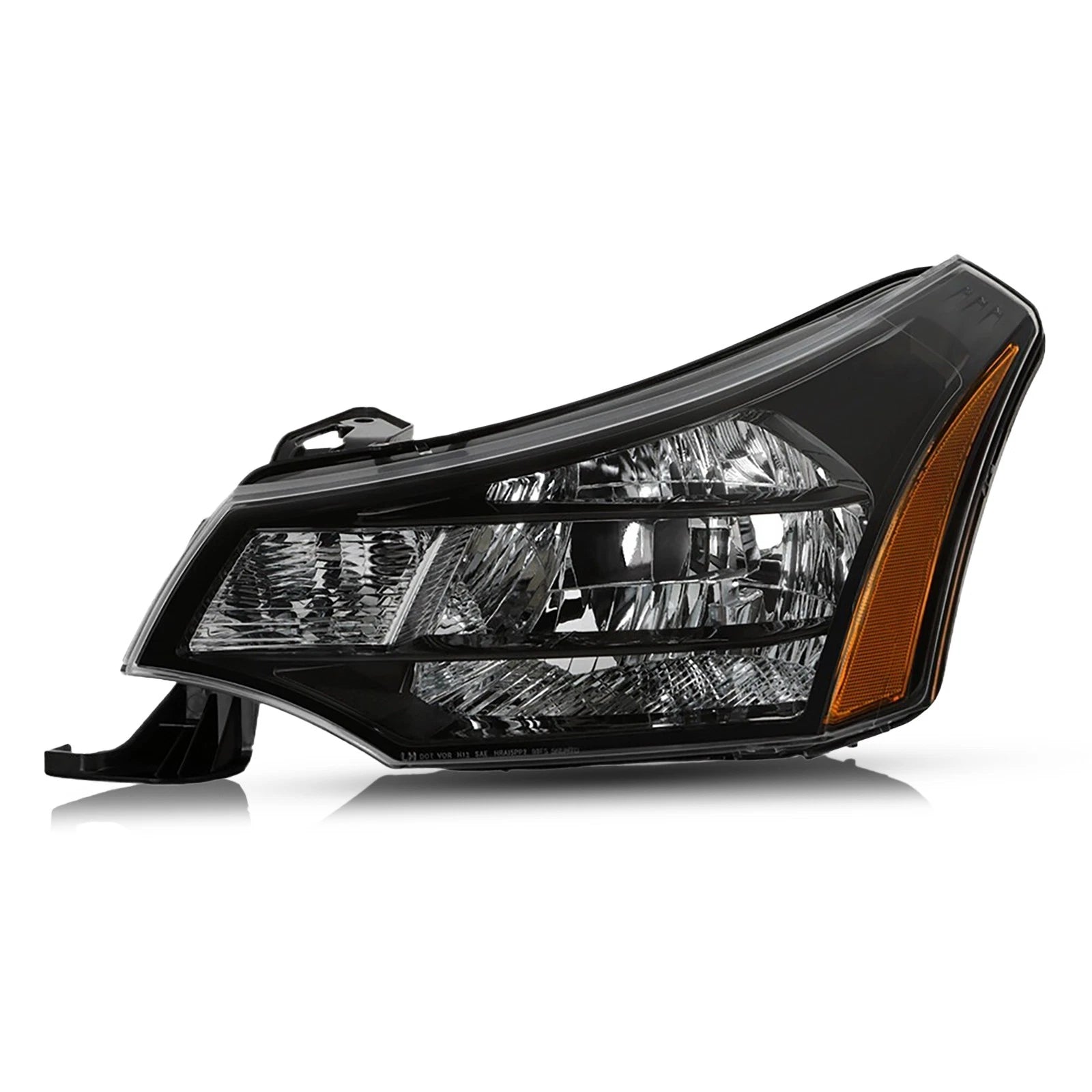 Halogen Headlight Assembly for Ford Focus (2009–2011) Black with Bulbs