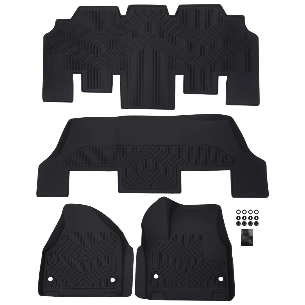 All Weather TPE Floor Mats for Chrysler Pacifica (2017–2025) Black