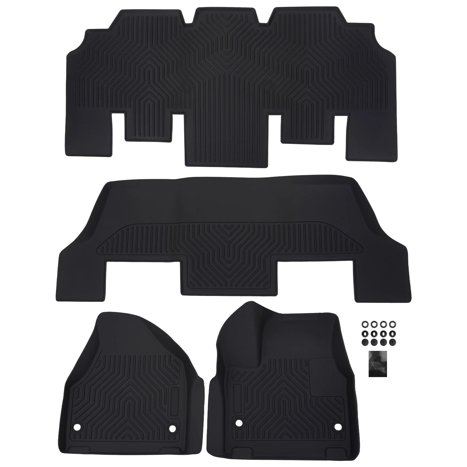 All Weather TPE Floor Mats for Chrysler Pacifica (2017–2025) Black