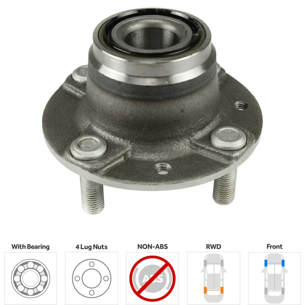 Wheel Hubs for Mazda Miata (1990–2005) Front Left & Right 4 Lug with Bearing
