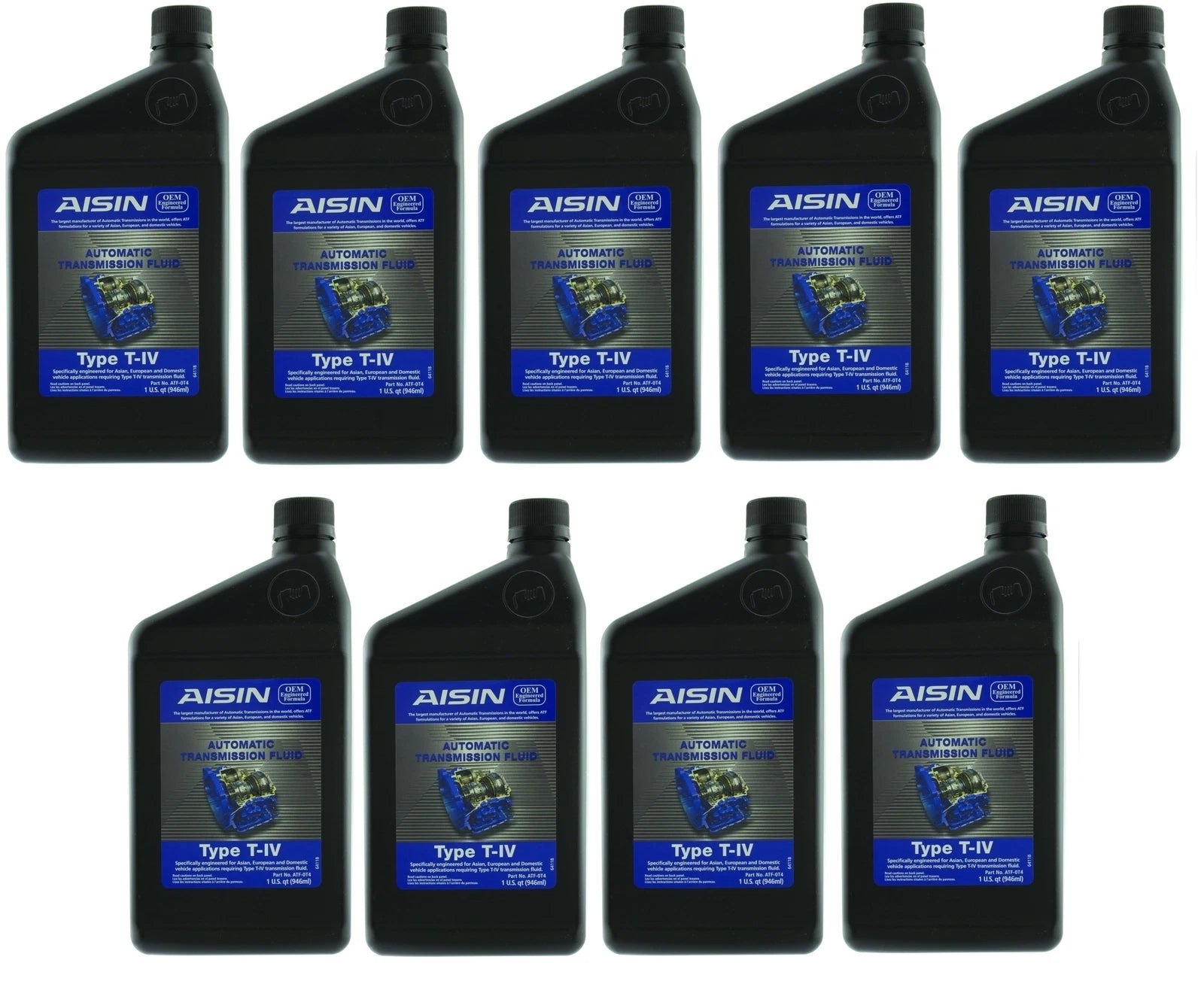 Set of 9 Aisin Auto Transmission Fluid 1L for Audi Chevy Ford Lexus VW Volvo