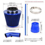 76mm Cold Air Intake Filter Induction Kit for