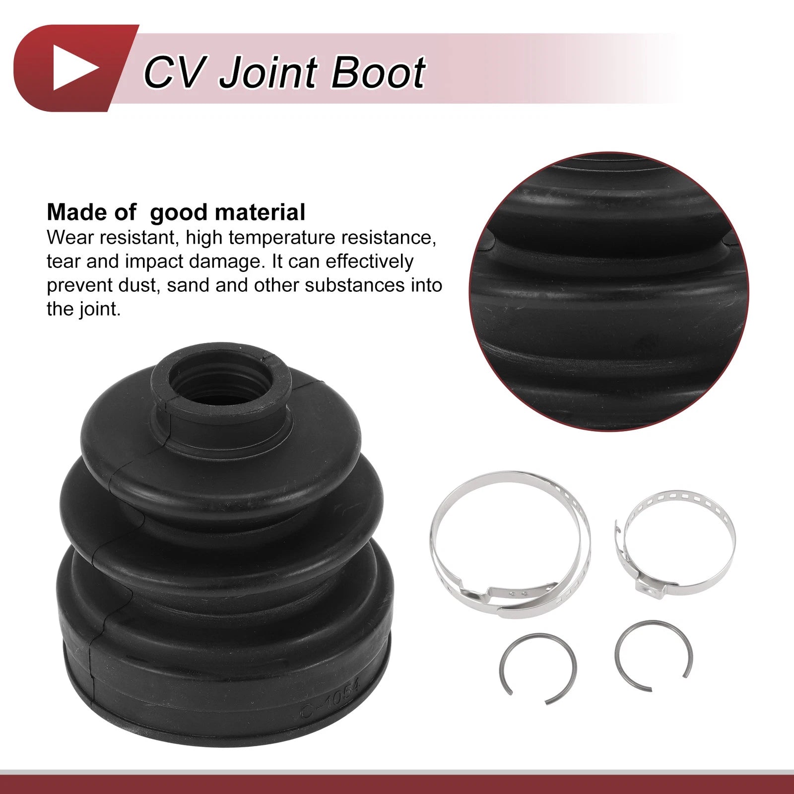 Inner CV Joint Boot Kit w/ Clamps for Mitsubishi Montero (2001–2006) MR528709