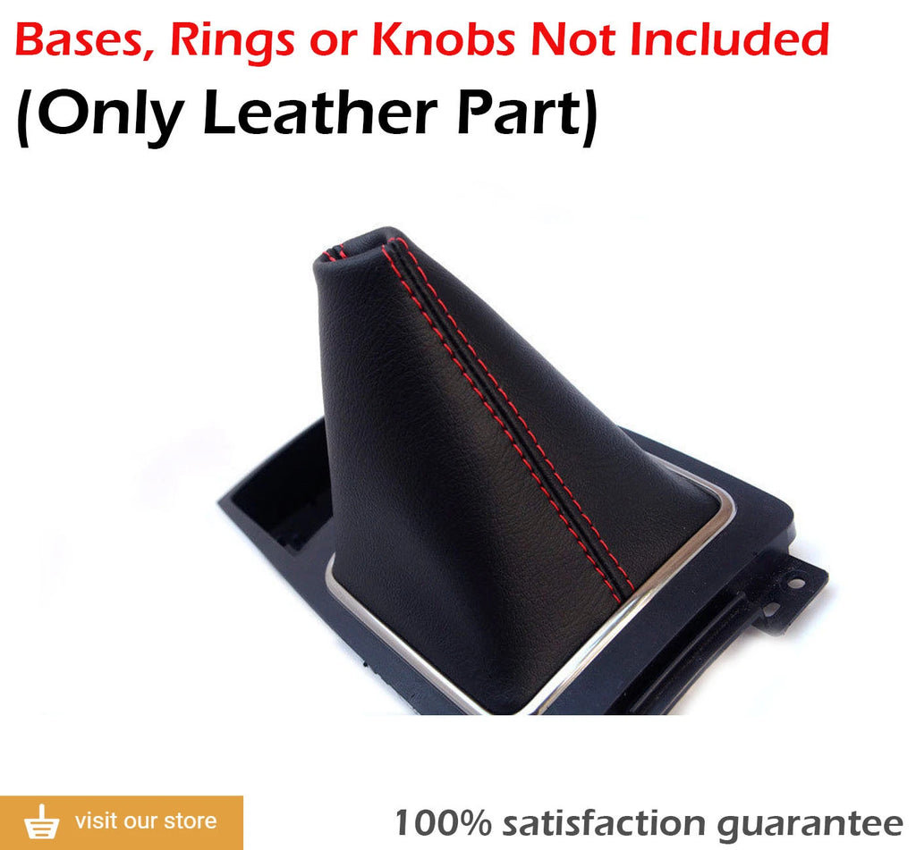 Shift Boot for Mitsubishi Lancer (2008–2016) - PVC Leather, Red Stitch
