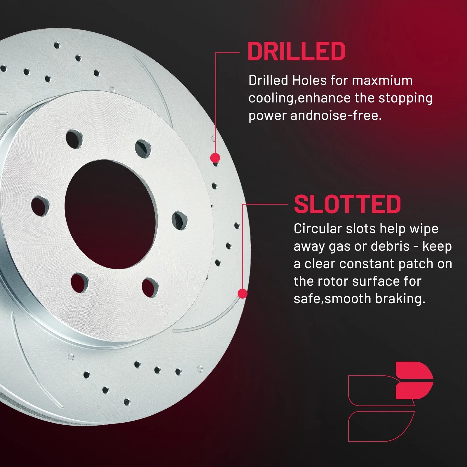 Front and Rear Drilled Rotors and Brake Pad Kit for 2006–2008 Lincoln Mark LT
