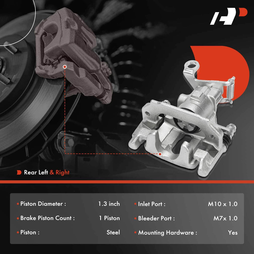 Pair Rear Disc Brake Calipers with Bracket for Ford Focus (2000-2007)